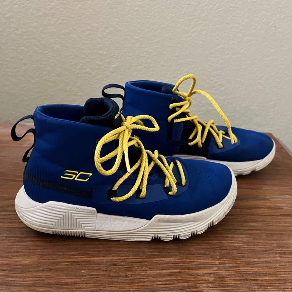 Under Armour Kids Blue and Yellow Sneakers